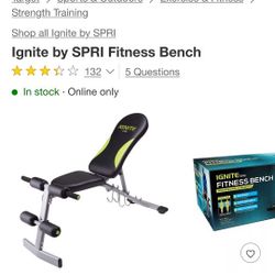 Ignite SPRI Fitness Adjustable Bench--