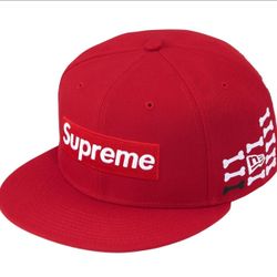 Supreme Bones Box Logo New Era Red Size 8
