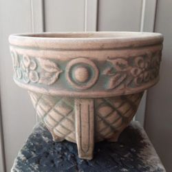 Vintage Antique Stoneware Pottery Flower Pot