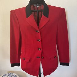 St. John Jacket Red With Black Trim