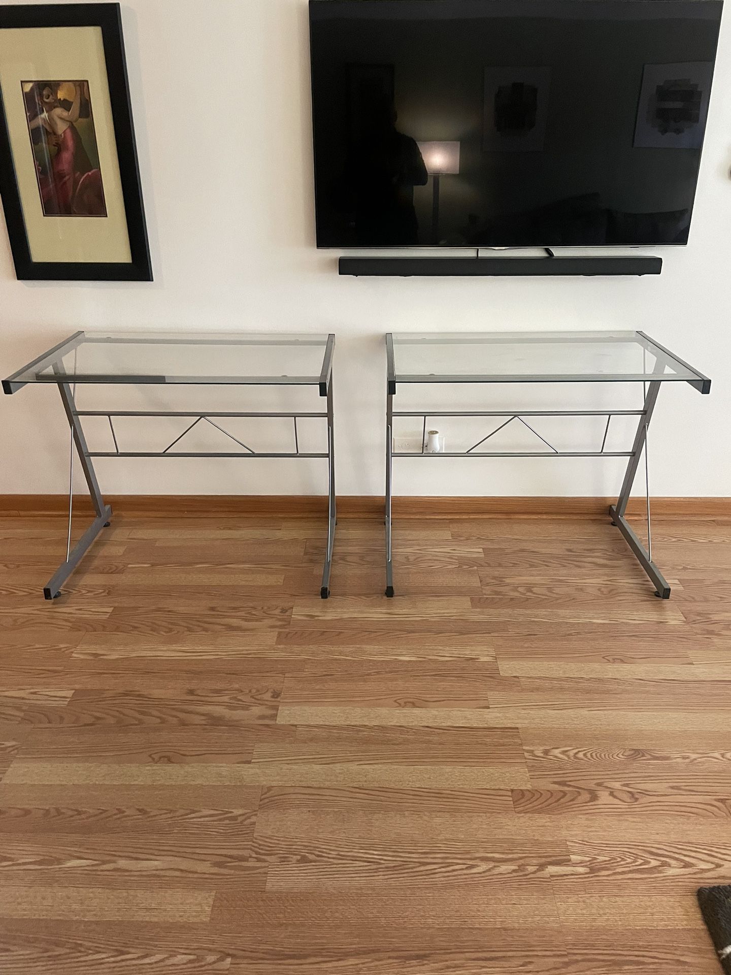 2 Small Glass Desks
