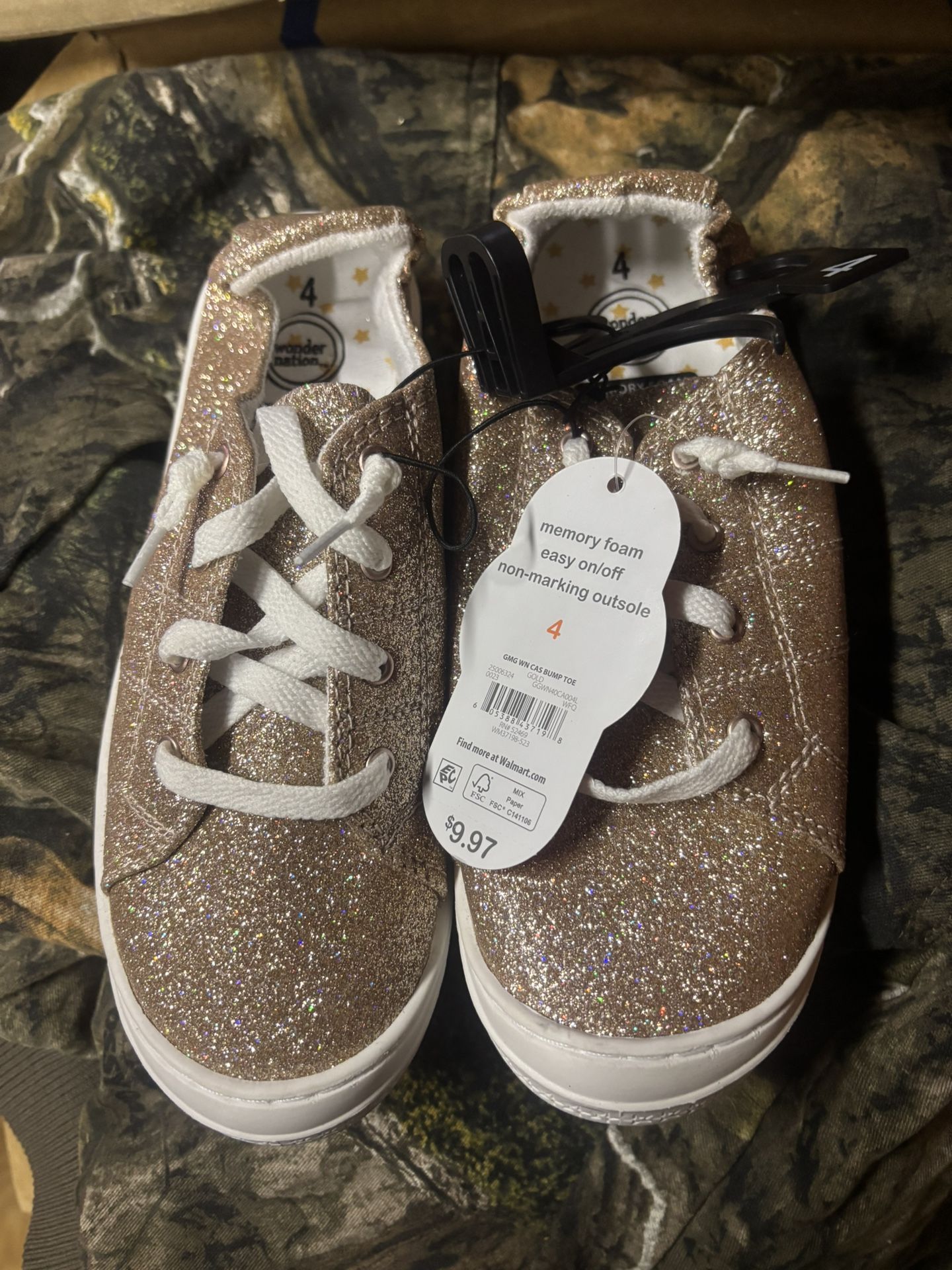 Size 4 Girls gold shoes