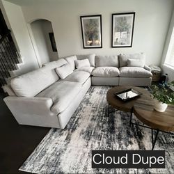 Gray Cloud Modular Sectional Couch Sofa With Recliners