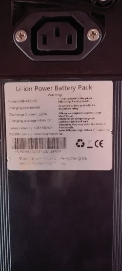 EBIKE BATTERY PORTABLE RECHARGEABLE 48V- 10AH