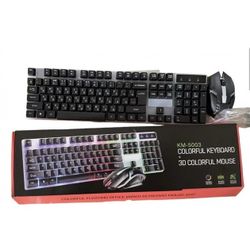 Gaming Keyboard And Mouse Set KM-5003 Colorful And 3D Keyboard