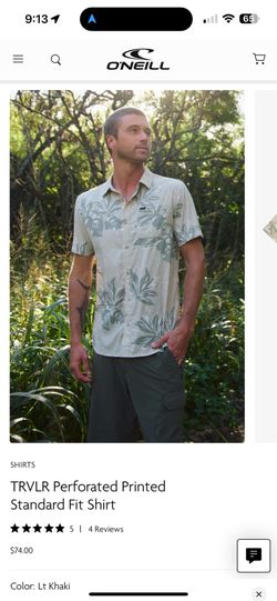TRVLR Perforated Printed Standard Fit Shirt