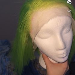 Human Hair Green Bob