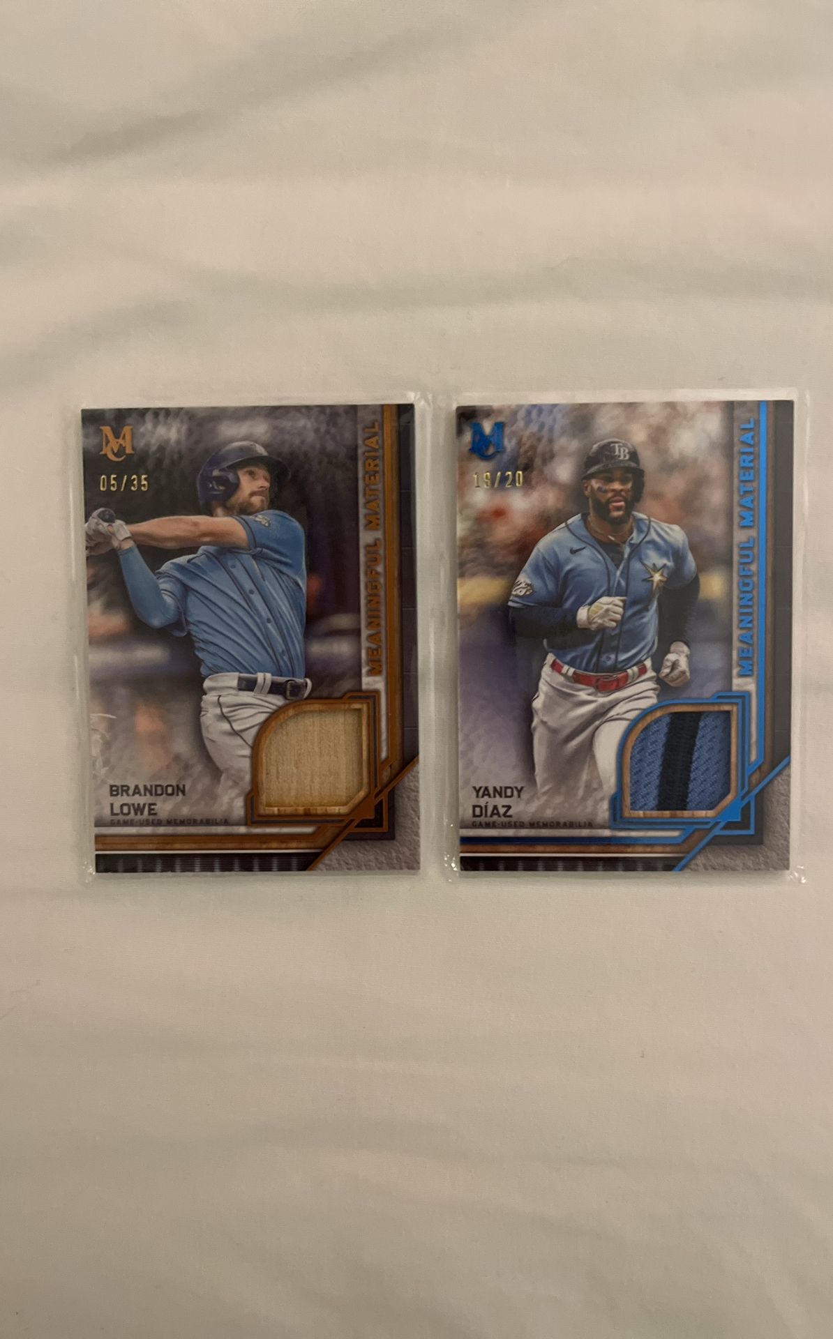 2023 Topps Museum Collection Meaningful Material Numbered Cards Brandon Lowe And Yandy Diaz
