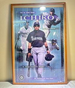 Vintage 2001 Ichiro Suzuki Mariners Framed Posters