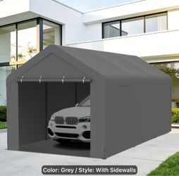 New 📦 10x20 Grey Carport Canopy Tent with Sidewalls