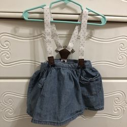 12-18 m baby girl suspenders denim skirt