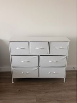 White 7-Drawer Fabric Dresser Storage Organizer