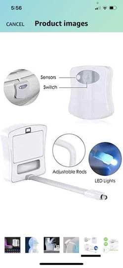 8 Color Led Toilet Night Light Motion Sensor Bowl Glow Sensing Bathroom Uv  Lamp Gift