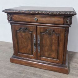 RARE Nightstand (2) Wood Carved- Unique Collection Set