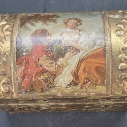 Italian Wooden Trinket Box - $10
