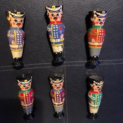 Vintage Wooden Russian Soldier Ornaments