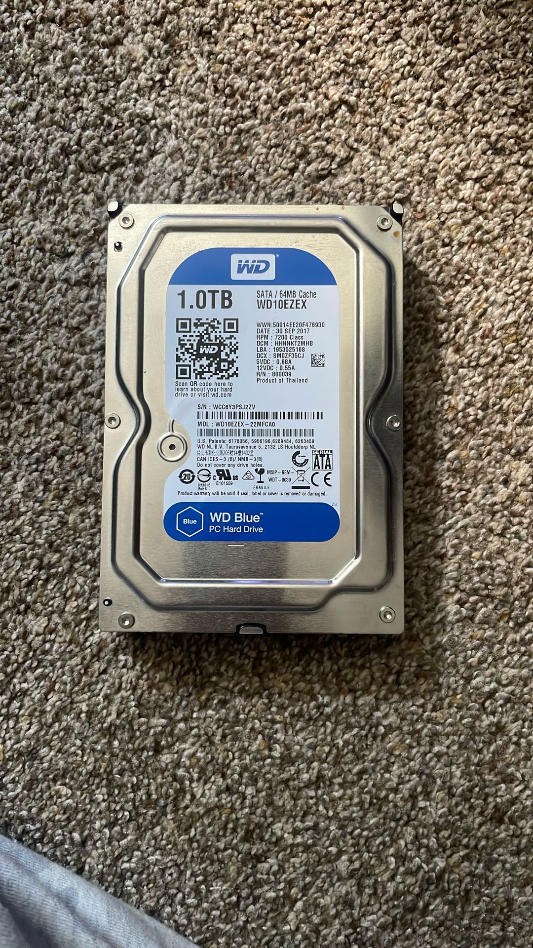 wd blue 1tb hard drive
