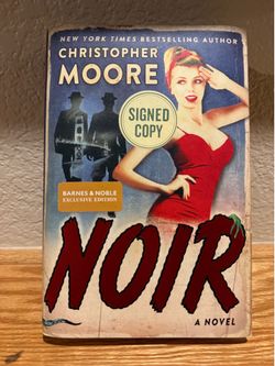 Signed Christopher Moore Noir book
