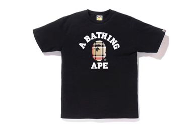 BAPE Check College Tee Black/Beige
