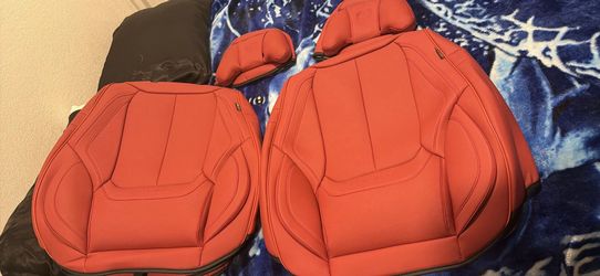 Red leather car seat covers