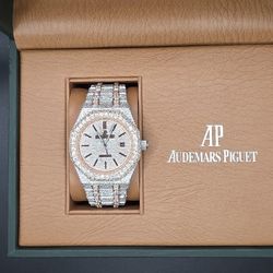 2 Tone Rose Gold  Moissanite Full Bustdown Iced Out Watch