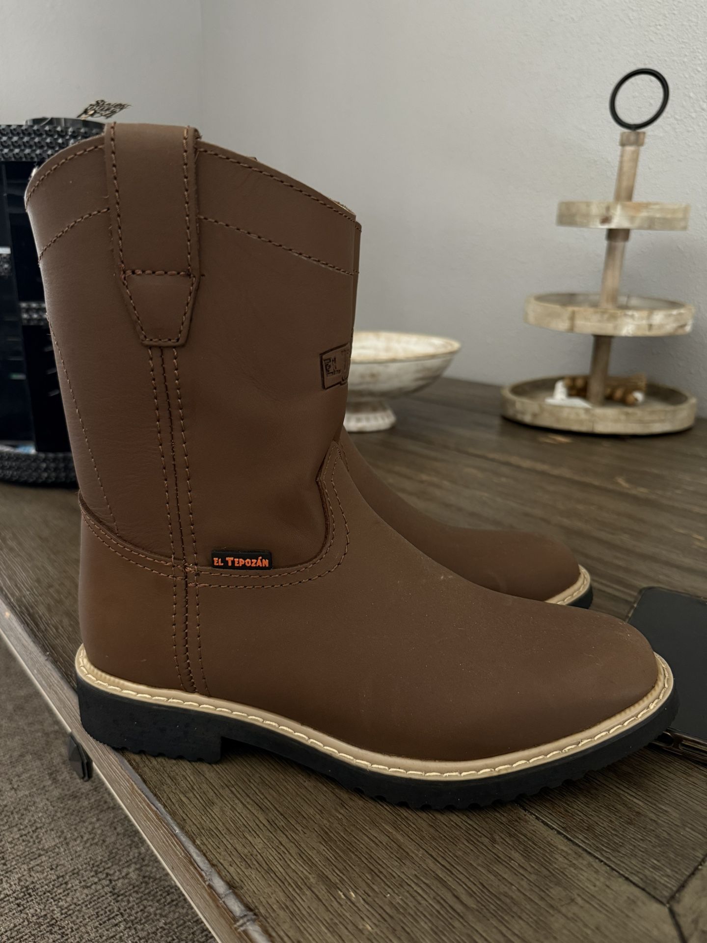 Leather Work Boots Men 9.5