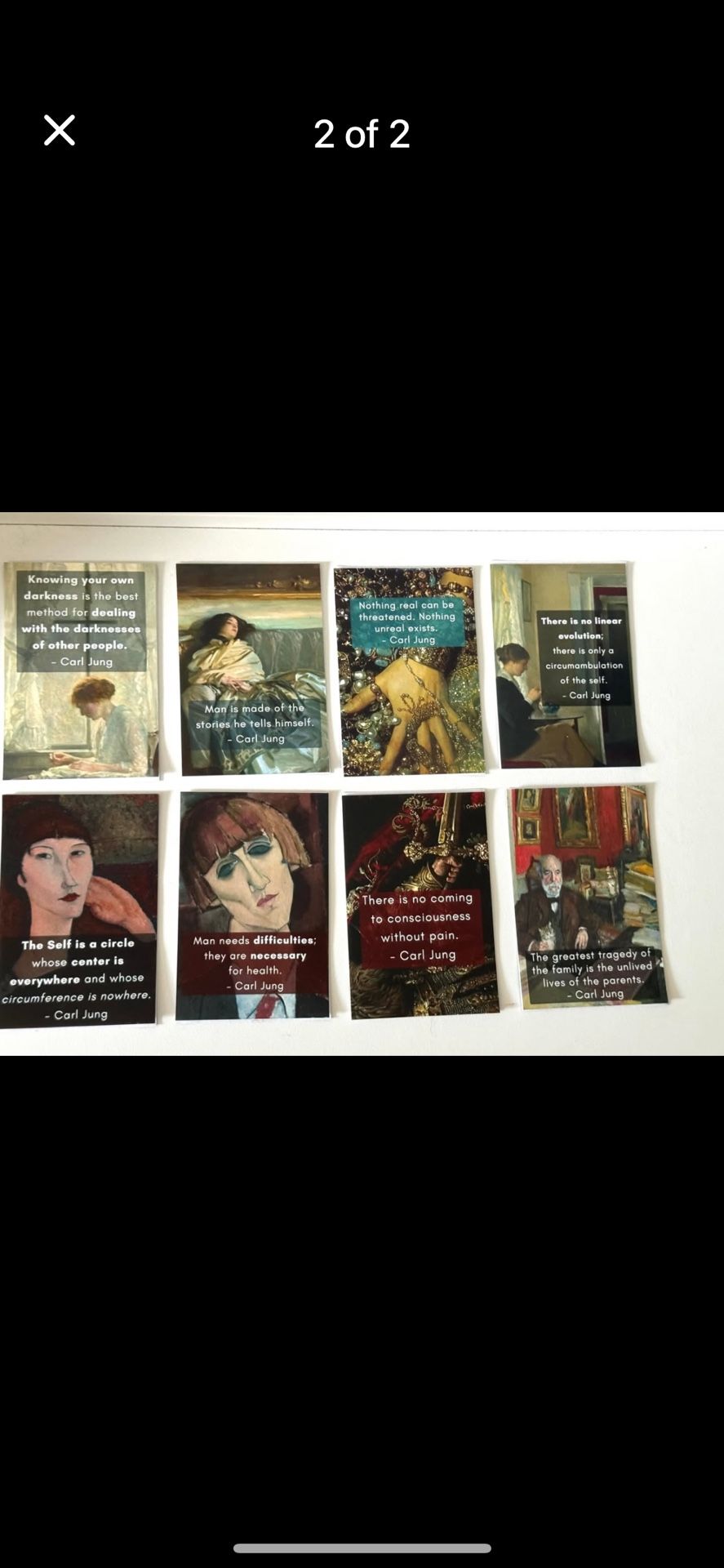 Set of 8 Carl Jung Quote Magnets Featuring Classical Artists - 4x6
