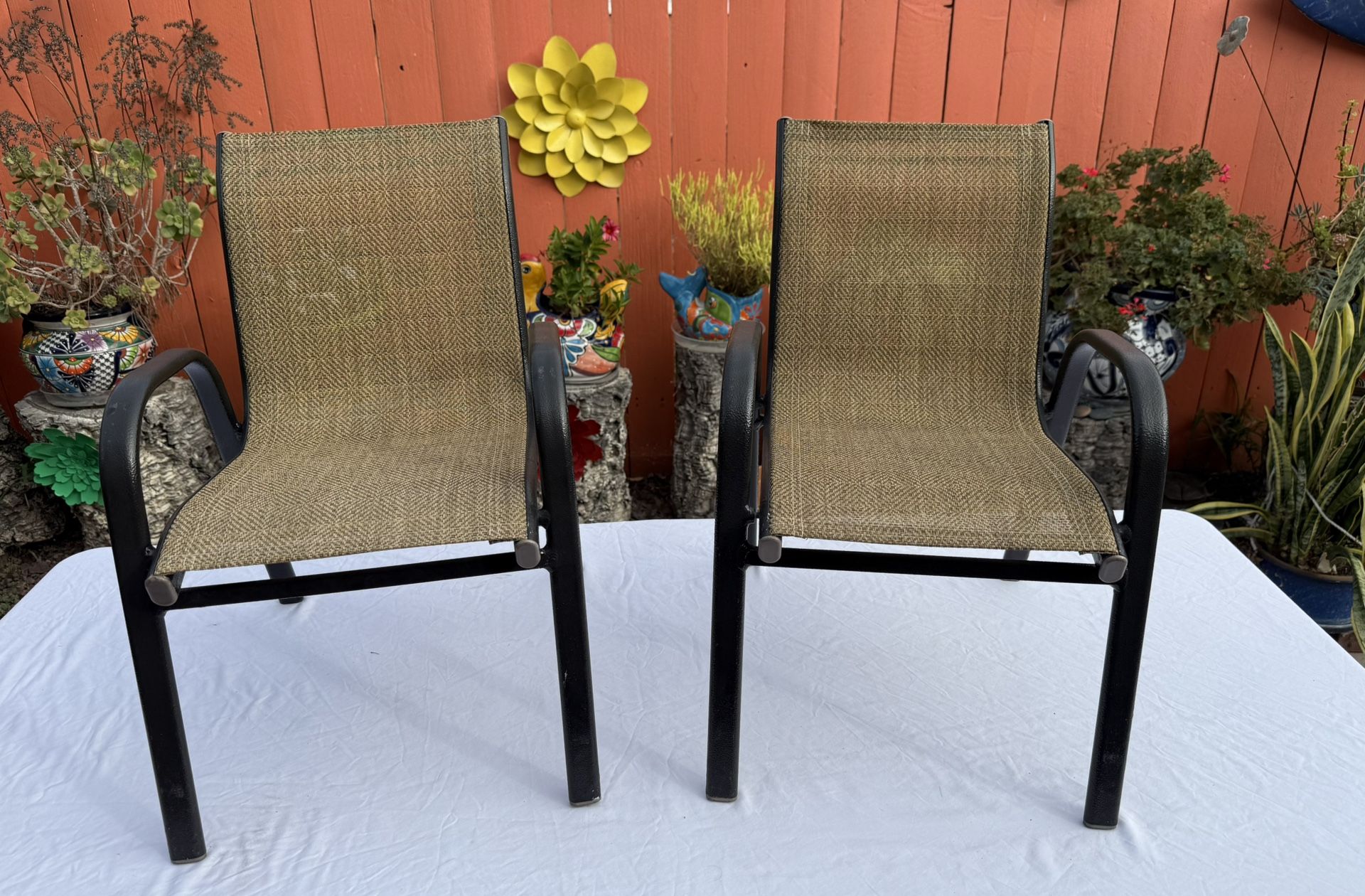 St. Croix Brown Sling Stack Kids Chair (2)