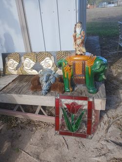 Various Indonesian, Indian, Asian art pieces...