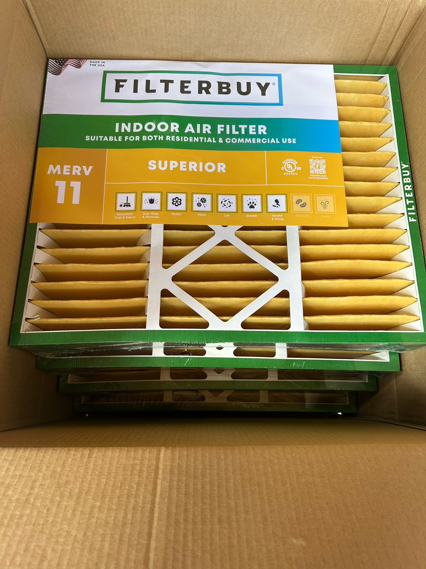 Air Filter Merv 11, 4 Pack