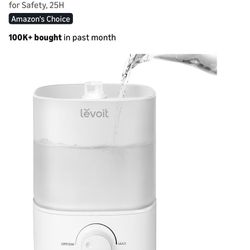 LEVOIT Top Fill Humidifiers for Bedroom, 2.5L Tank for Large Room, Easy to Fill & Clean, 28dB Quiet Cool Mist Air Humidifier for Home Baby Nursery & P
