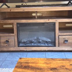 75 Inch Inch TV Stand With Fireplace 