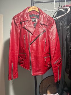 Straight to hell red leather jacket