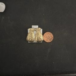 10k Gold Money Bag Earrings