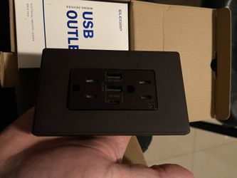 3 Port USB Wall Outlet 2 Pack Dark Brown