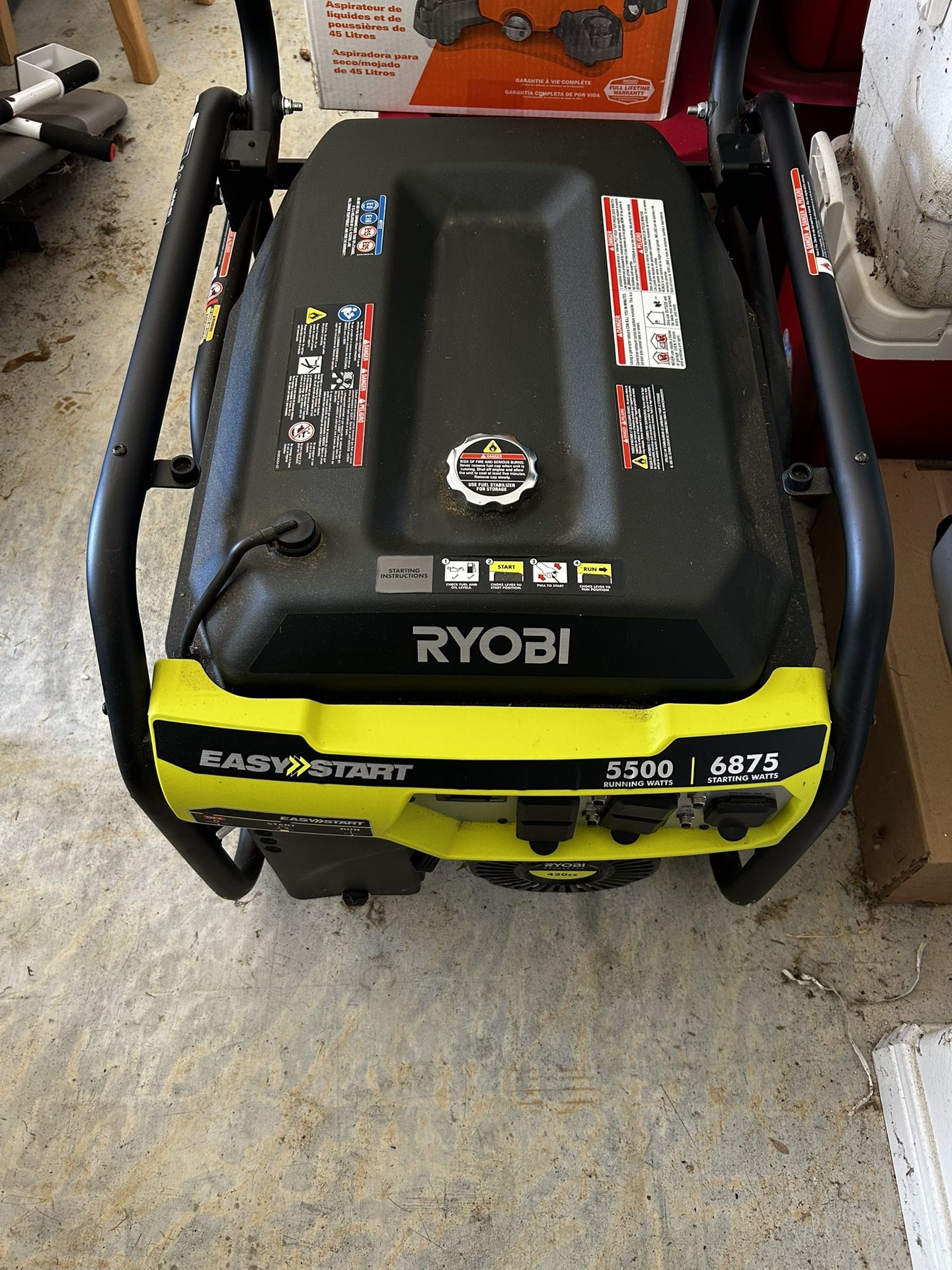New Ryobi 5500/6875 Watt Generator 