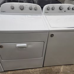 Nice top loading whirlpool washer and dryer set, also LG electric, working very well, we also have same day or next day delivery service.  3 month war