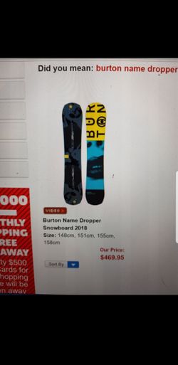 2018 Snowboard burton 151cm and small bindings black with bag