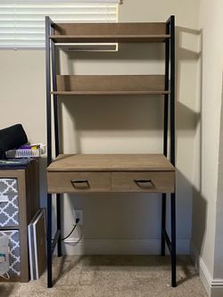 Bookcase desk with chair