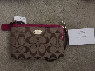 COACH coach purse bag pouch F54627 khaki / Pink ladies