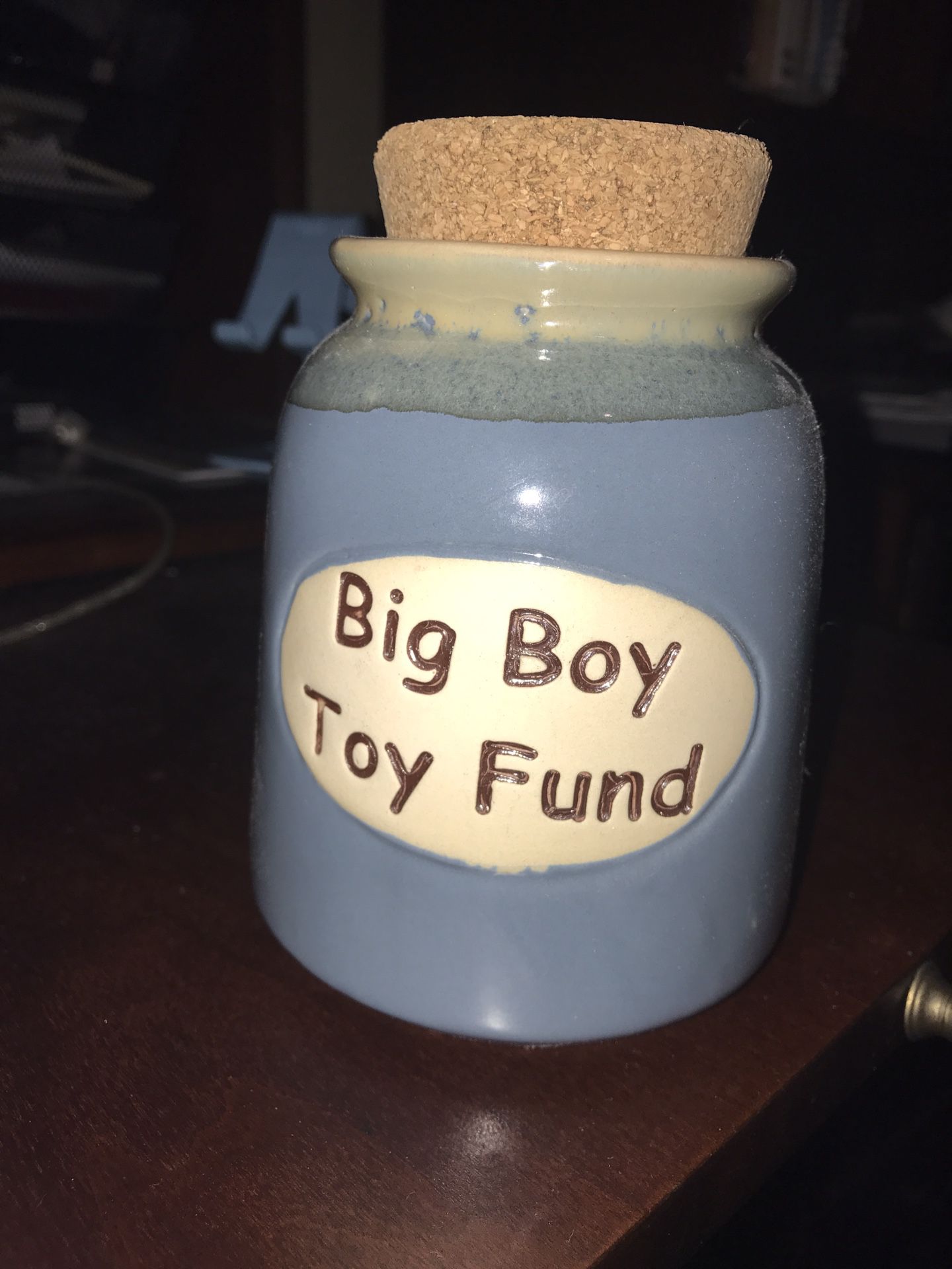 Big Boy Toy Fund Coin Jar By Tumbleweed Pottery
