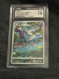 Vaporeon CGC 10 Gem Mint Japanese Pokémon Card