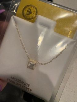 Moissanite sterling silver necklace