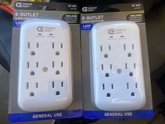 Commercial electric six outlet surge protector