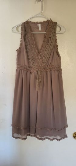 Women's Tan Baby Doll Dress