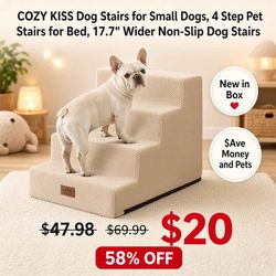 New Pet stairs Small to Medium Dogs, 17.7x23.6x17.7 in, Beige $20