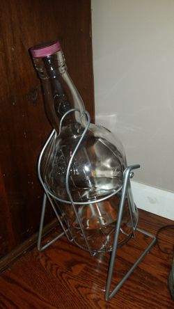1.5 gallon chivas liquor bottle on rotating stand
