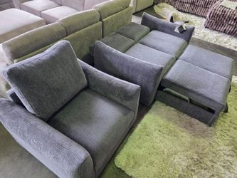 AIRBNB DREAM!! Brand New Lifestyle Dark Pottery Grey Sleeper Loveseat and Swivel Chair Set