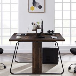 Industrial Style Double Computer Office Desk