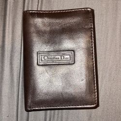 Vintage Christian Dior Slim Brown Leather Classic Bifold Men's Wallet